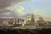 Thomas Luny Blockade of Toulon, 1810-1814: Pellew's action, 5 November 1813 oil painting on canvas